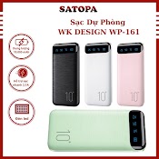 Sạc Dự Phòng 10000Mah Wk Design Wp - 161 Pin Dự Phòng Mini Nhỏ Gọn Giá Rẻ Có Đèn Led Hiển Thị Dung Lượng Pin - Satopa