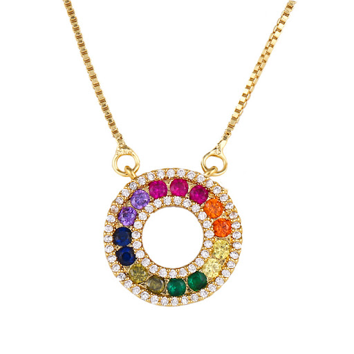 Title 1, Pendant Geometric Round Curved Bar Necklace enh...