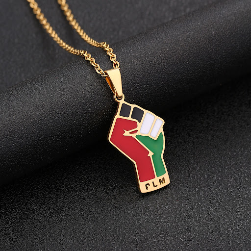 Title 3, Stainless Steel Palestine Map Pendant Necklace ...