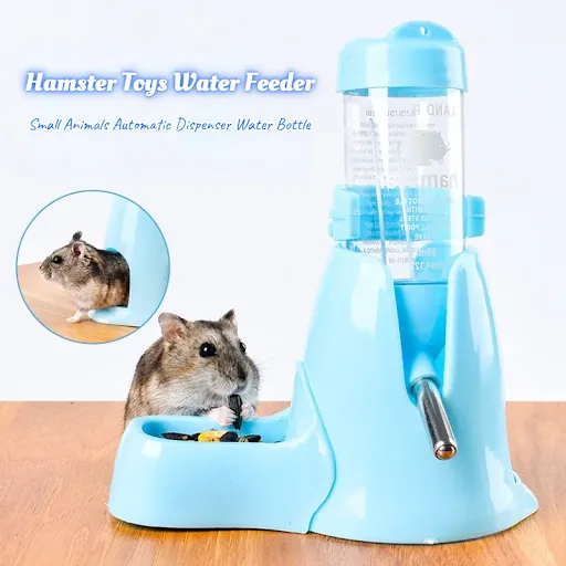 Hamster Toys Water Feeder Small Animals Automatic Dispenser Water Bottle Bowls Dish with Food Container for Guinea Pig R