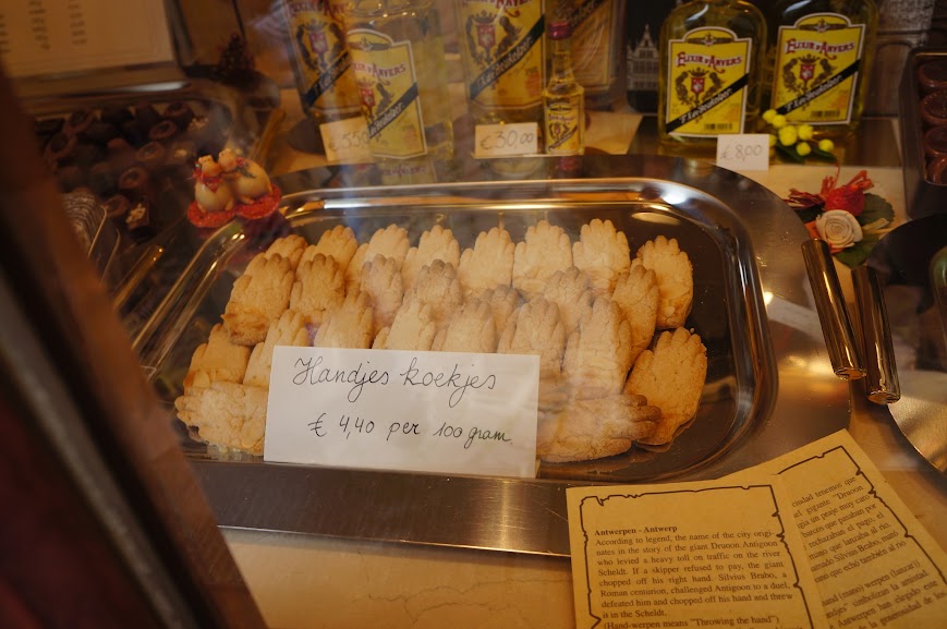 "Severed hand" cookies in Antwerpen, Belgium (2014)