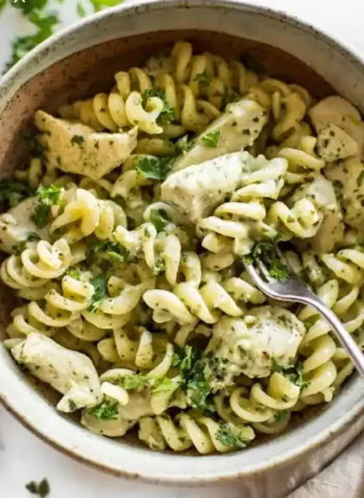 Non Veg Pasta With Creamy Pesto Sauce