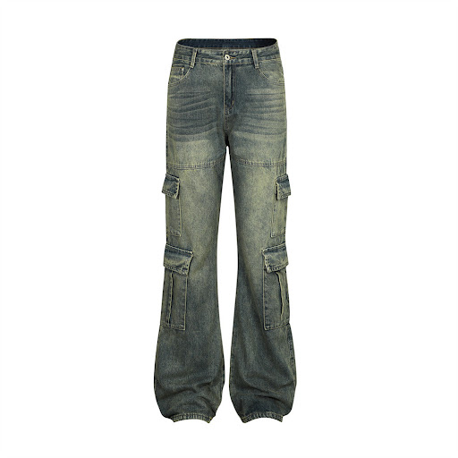 Title 4, Mens American-style vintage washed multi-pocke...