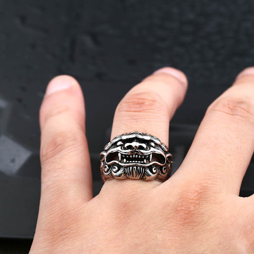 Title 2, Mens Titanium Steel Beast Kirin Ring, strong a...