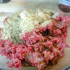 Thumbnail For Ground Beef, French Onion Soup, Bread Crumbs, Egg, Salt, And Pepper In A Bowl.