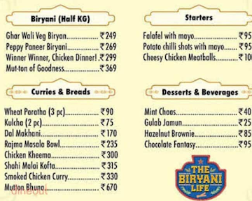 The Biryani Life menu 