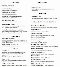 Escape Room Cafe menu 1