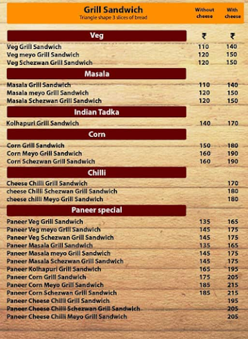 Vasant Fresh Juice & Snacks Centre menu 