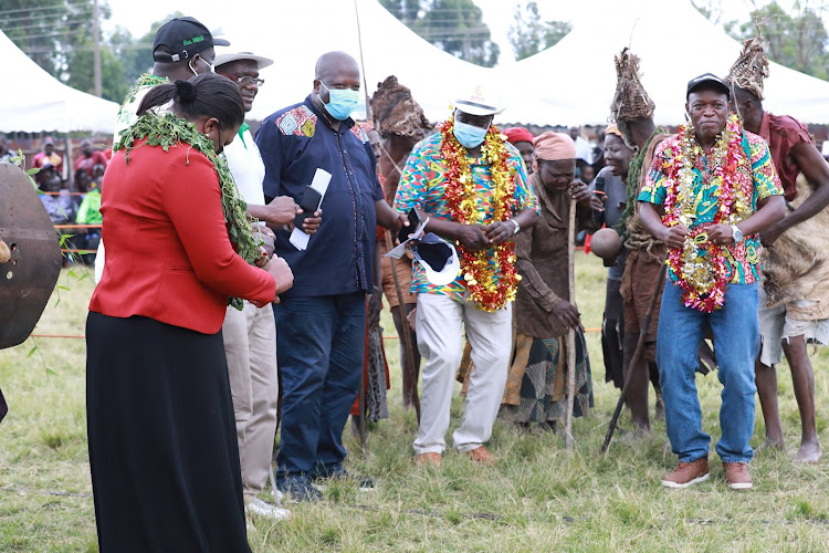 Governor Wilber Ottichilo with his Deputy Patrick Saisi in a past event.