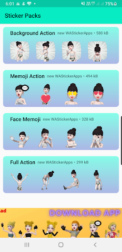 new wastickerapps 3d emoji cute girl stickers