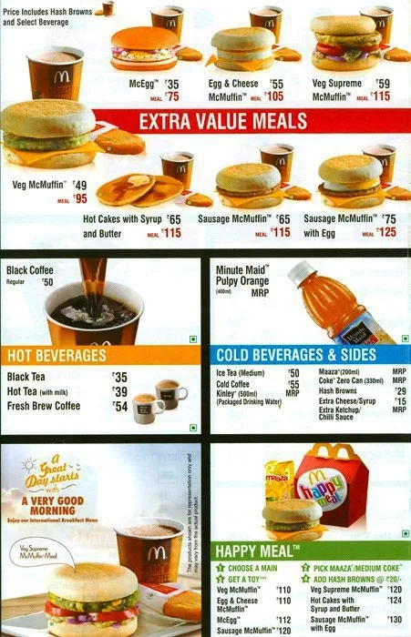 McDonald's menu 