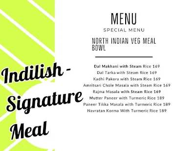 Indilish menu 