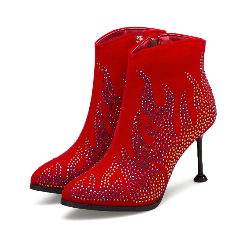 Bottines de soirée Mixed-Blood à pointes et diamants fantaisie – Brillez à chaque fête avec ces chaussures glamour et confortables. Un must-have.