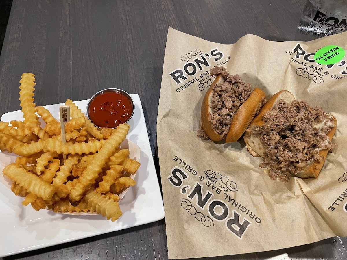 Both fries and cheesesteak came out marked gluten free. Food was amazing!