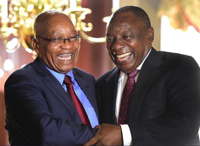 President Cyril Ramaphosa pictured here with Jacob Zuma.