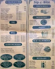 Asv's Sip 'O' Bite menu 1