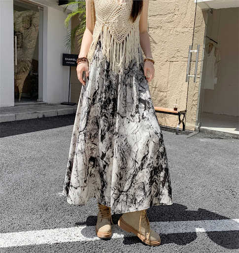 Title 16, Fashionable all-match vintage ink print large s...