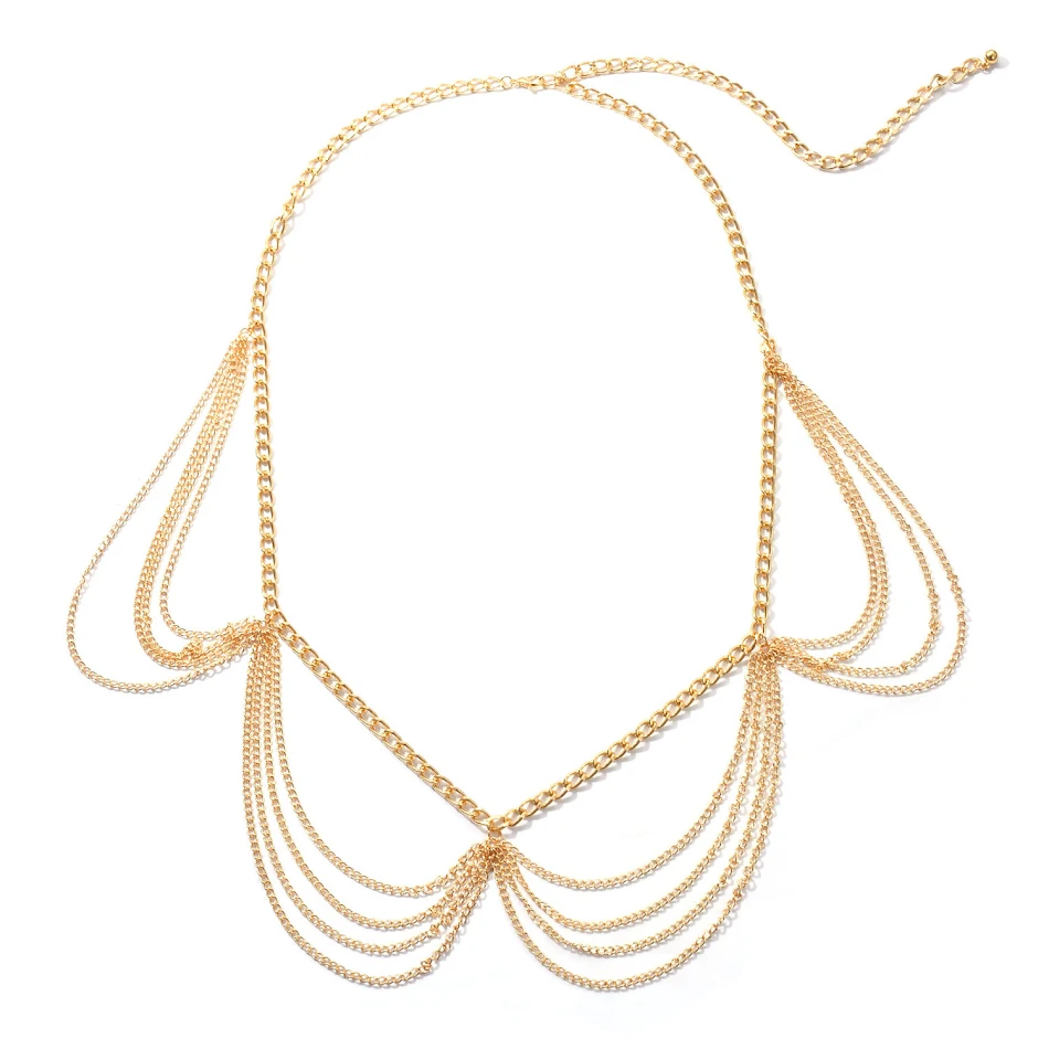 Ladies Vintage Punk Boho Body Chain. Enhance your style with this unique body jewelry. Perfect for bohemian and punk out