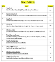 Thali Express menu 2