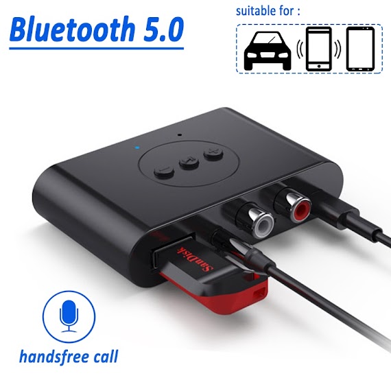 Thiết Bị Nhận Âm Thanh Không Dây Bluetooth 5.0 Có Micro Rca 3.5Mm