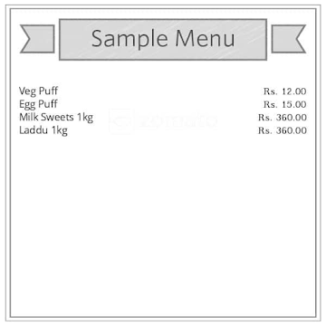 Sri Venkateshwara Sweets & Bakery menu 