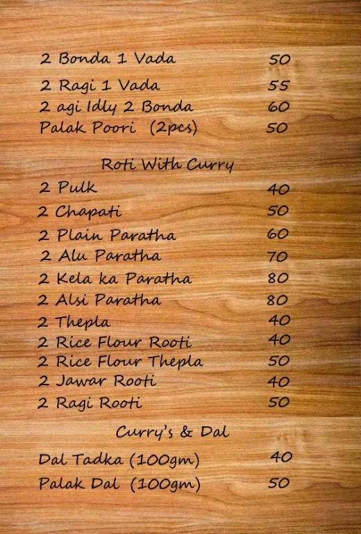 North Indian Rasoi menu 