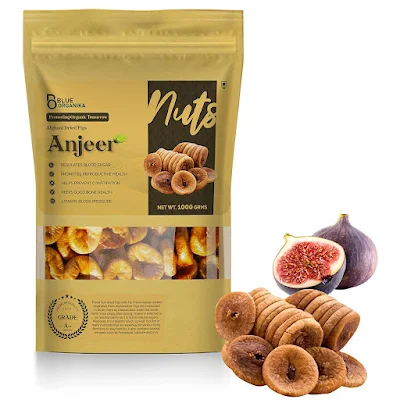 BlueOrganika Premium Afghani Anjeer - Large Sized 1kg Dry Fruits For Weight Loss, Good For Physical Health, Increases Stamina And Purify The Blood (Dried Figs) (1000gm (Large Piece))