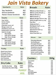 Jain Vista Bakery menu 3