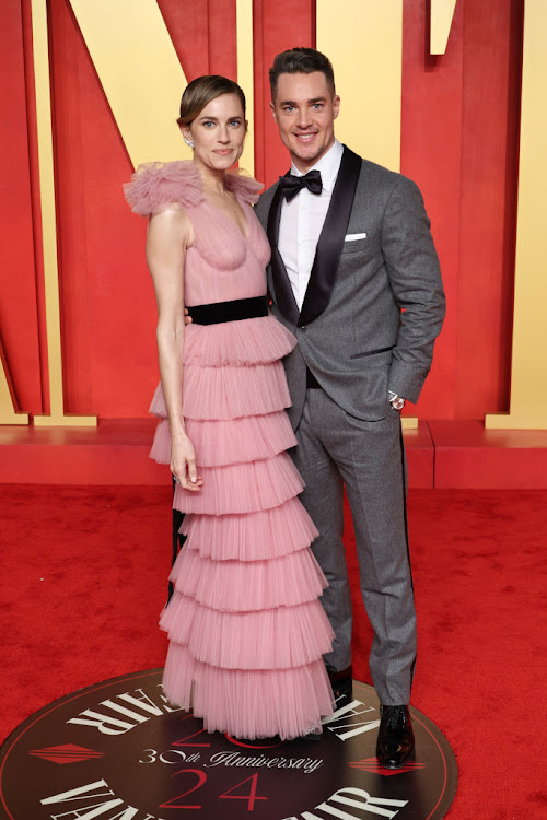 Alexander Dreymon and Allison Williams on the red carpet.