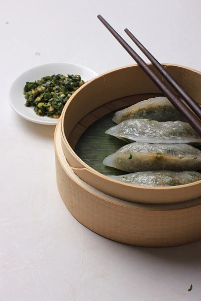 Crystal Spinach Mushroom Dumpling