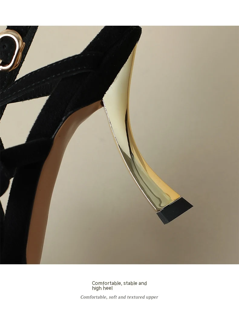 Title 11, Zomer retro sandalen met hoge hak in Romeinse s...