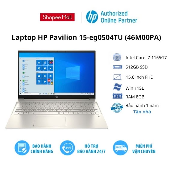 [Mã Elhp12 Giảm Đến 2Tr2] Laptop Hp Pavilion 15 - Eg0504Tu (46M00Pa)/ Core I7/ Ram 8Gb/ 512Gb Ssd/15.6''