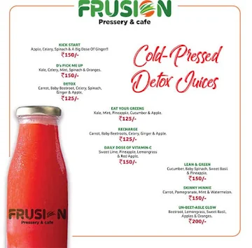 Frusion Pressery & Cafe menu 