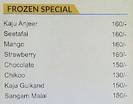 Frozen Flavour's & Snacks menu 1