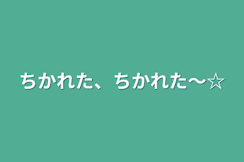 ちかれた、ちかれた〜☆