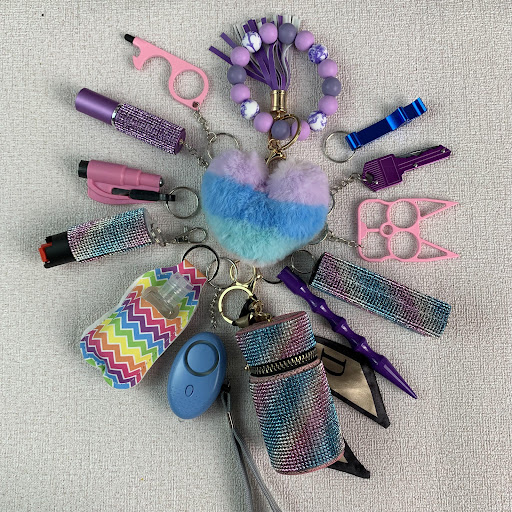 Title 1, Finger Tiger Alarm Keychain Set for personal sa...