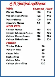 SM Fast Food And Momos menu 1