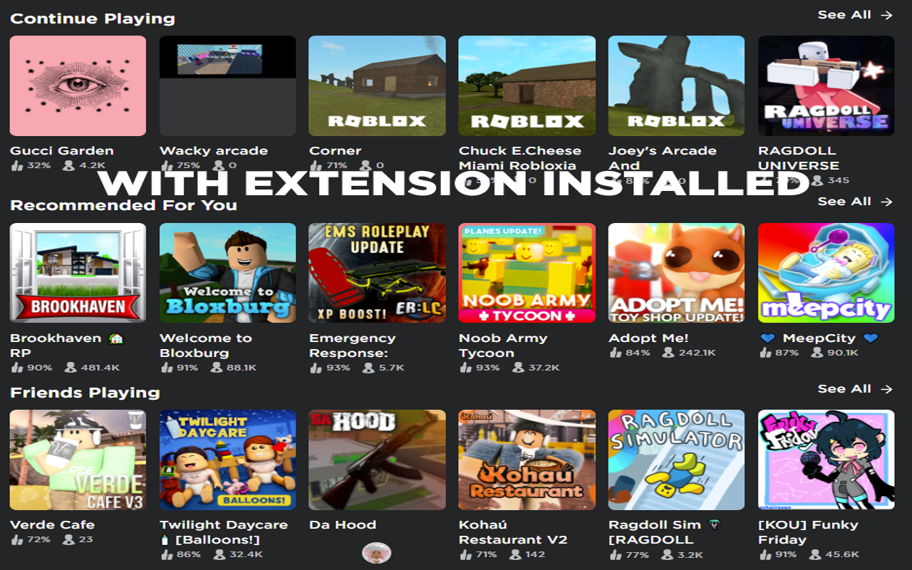 Roblox Anti-Experience Chrome Extension Preview image 1