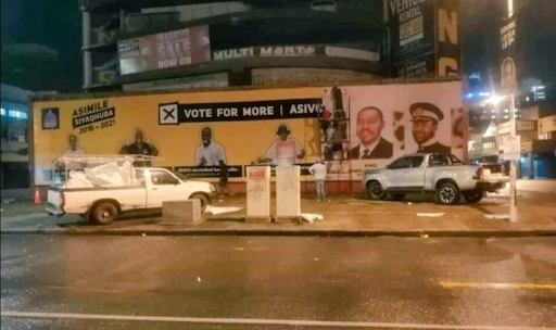 An election banner replacing one of Zulu kings in central Durban has angered royal supporters.