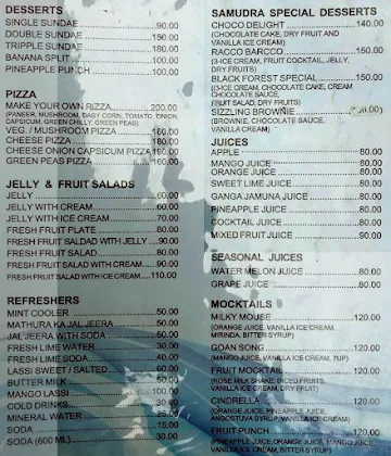 Samudra menu 