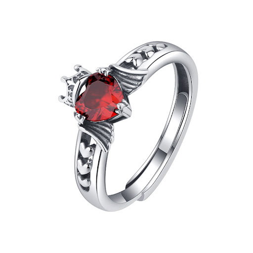 Title 4, French S925 Silver Personality Love Crown Ring ...