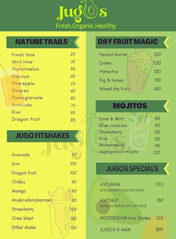 Jugos.Cafe menu 