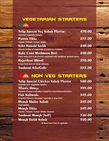 The Tulip Multi Cuisine Restaurant menu 