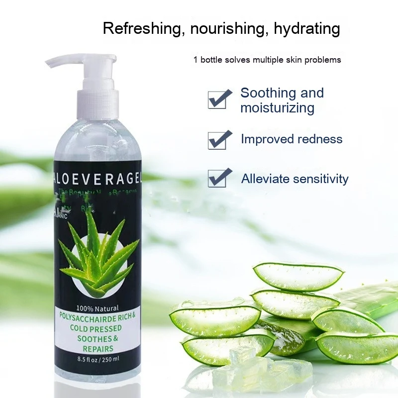Gel d'Aloe Vera Hydratant et Nourrissant. Hydratation intense et soin quotidien pour une peau douce, apaisée et éclatante. Idéal pour tous types de peau.