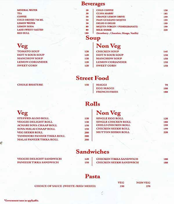 Street Talez menu 