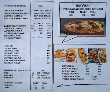 Kings Food menu 