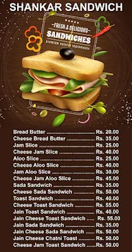 Shankar Sandwich menu 1