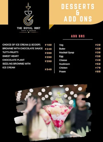 The Royal Mint Cafe & Lounge menu 