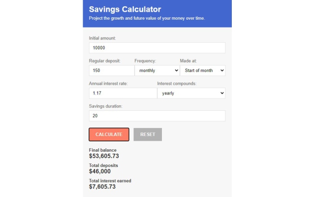 Savings Calculator Preview image 1