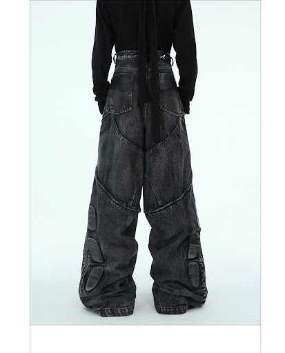 Title 8, Heavy Washed Black Armor Jeans, deconstructed P...